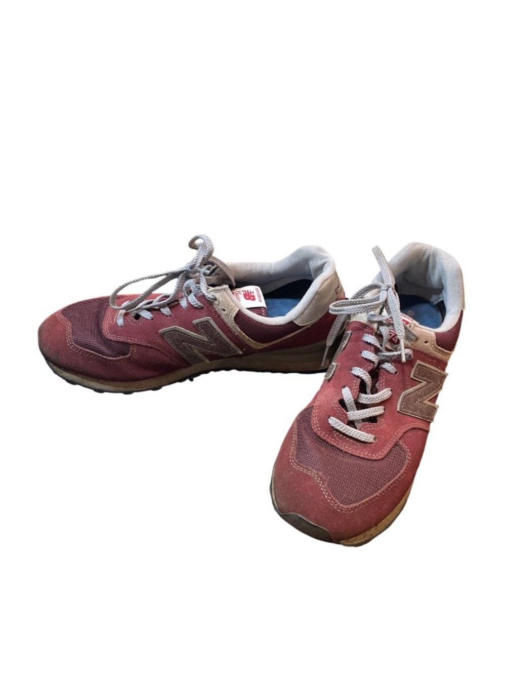 New Balance 574 Classic mens red suede low retro sneakers sz 10.5D SKU 10-362
